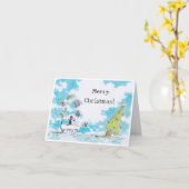 Juggling Kerst Kaart (Gele Bloem)