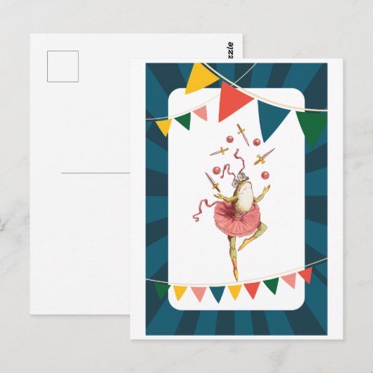 Juggling kikker briefkaart (Voorkant / Achterkant)