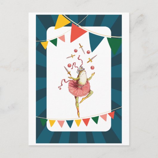 Juggling kikker briefkaart (Voorkant)