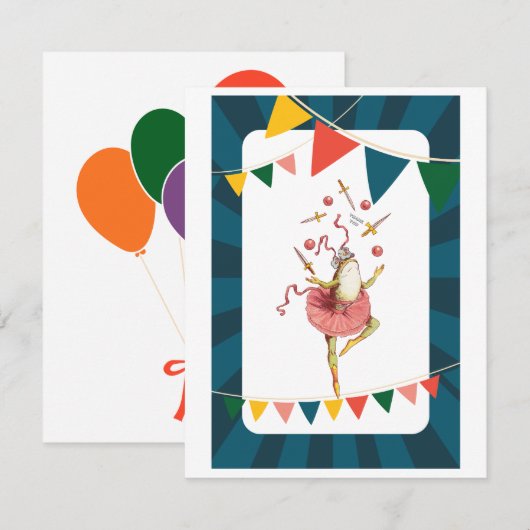 Juggling kikker notitiekaartje (Voorkant / Achterkant)