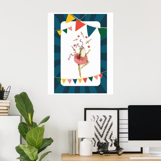 Juggling kikker poster (Thuiskantoor)