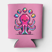 Juggling Octopus - Grappig Pixel Art Circus Design Blikjeskoeler (Voorkant)
