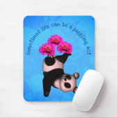 Juggling Panda Beer en bloemen Inspirerend Muismat (Met muis)