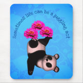 Juggling Panda Beer en bloemen Inspirerend Muismat (Voorkant)