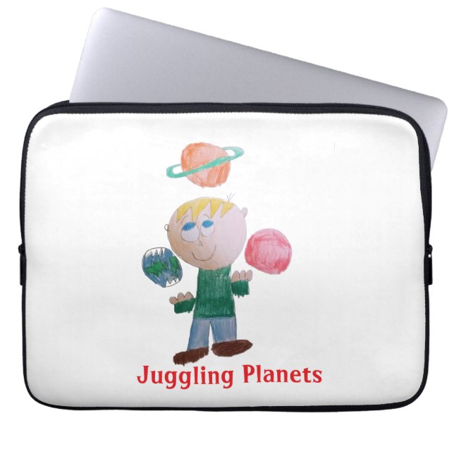 Juggling Planets Laptop Hoesje Sleeve (Voorkant)
