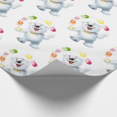 Juggling Polar Beer. White Glossy gift Cadeaupapier (Hoek)