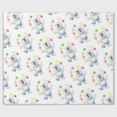 Juggling Polar Beer. White Glossy gift Cadeaupapier (Vlak)