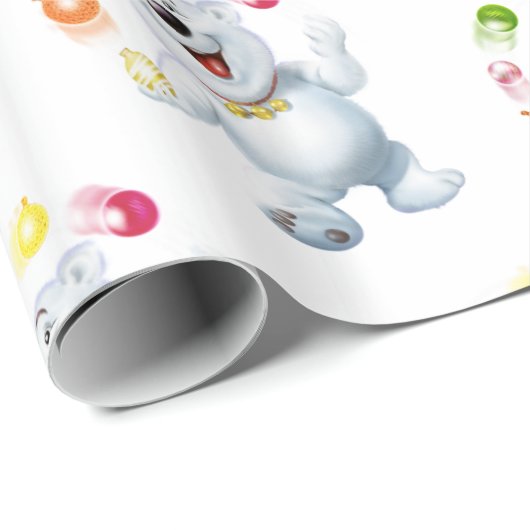 Juggling Polar Beer. White Glossy gift Cadeaupapier (Rol Hoek)