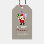 Juggling Santa Claus Cadeaulabel (Voorkant)