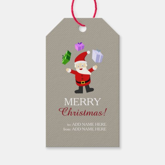 Juggling Santa Claus Cadeaulabel (Voorkant)