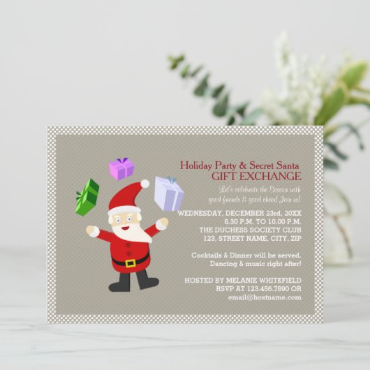 Juggling Santa Claus Kaart (Staand voorkant)