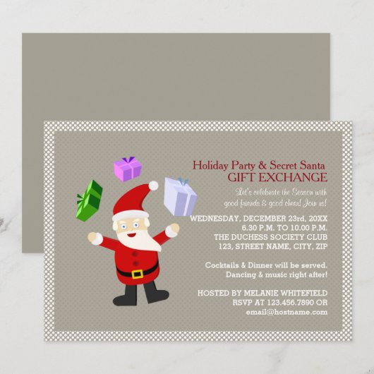 Juggling Santa Claus Kaart (Voorkant / Achterkant)