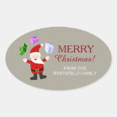 Juggling Santa Claus Ovale Sticker (Voorkant)