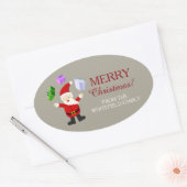 Juggling Santa Claus Ovale Sticker (Envelop)