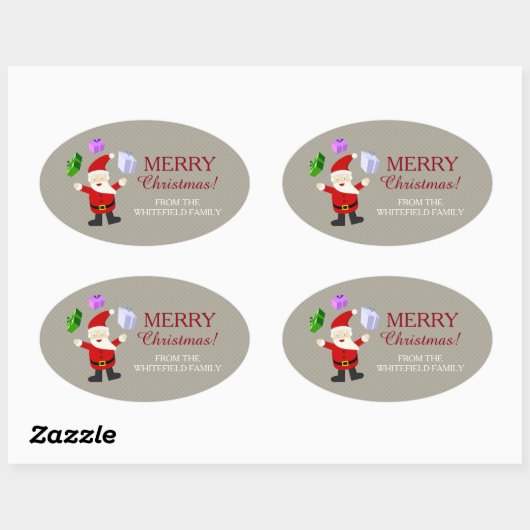 Juggling Santa Claus Ovale Sticker (Vel)