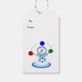 Juggling Snowman Cadeaulabel (Voorkant)