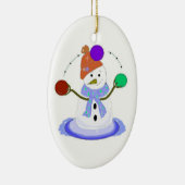 Juggling Snowman Keramisch Ornament (Rechts)