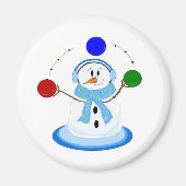 Juggling Snowman Magneet (Voorkant)