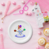 Juggling Snowman Papieren Bordje (Feest)
