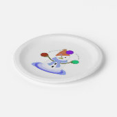 Juggling Snowman Papieren Bordje (Gekanteld)