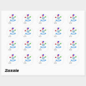 Juggling Snowman Ronde Sticker (Vel)