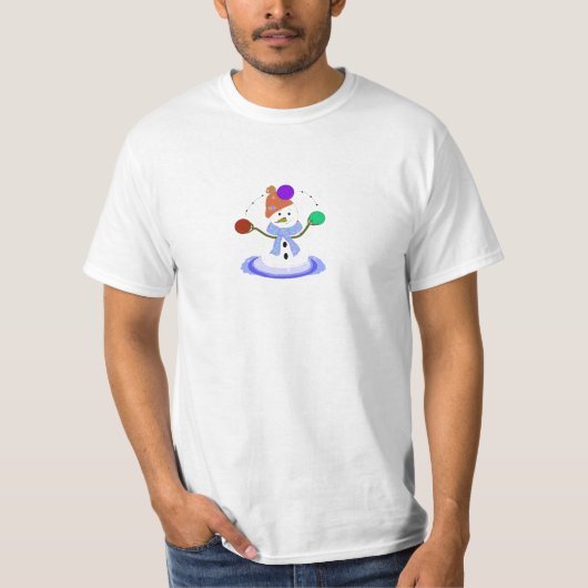 Juggling Snowman T-shirt (Voorkant)