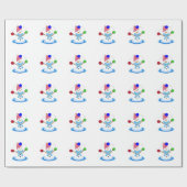 Juggling Snowman Whimsy Cadeaupapier (Vlak)