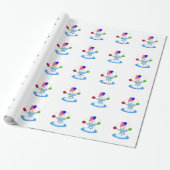 Juggling Snowman Whimsy Cadeaupapier (Uitgerold)