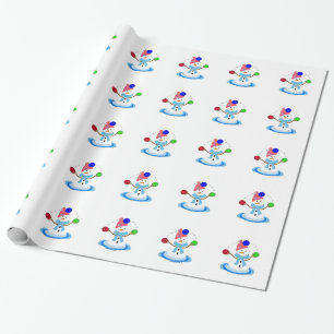 Juggling Snowman Whimsy Cadeaupapier