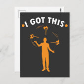 Juggllen vuur - ik heb dit - Circus Gift Juggle Briefkaart (Voorkant / Achterkant)