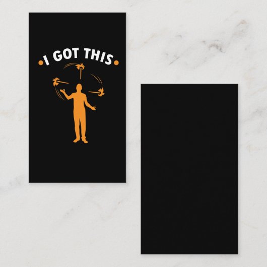 Juggllen vuur - ik heb dit - Circus Gift Juggle Visitekaartje (Voorkant / Achterkant)