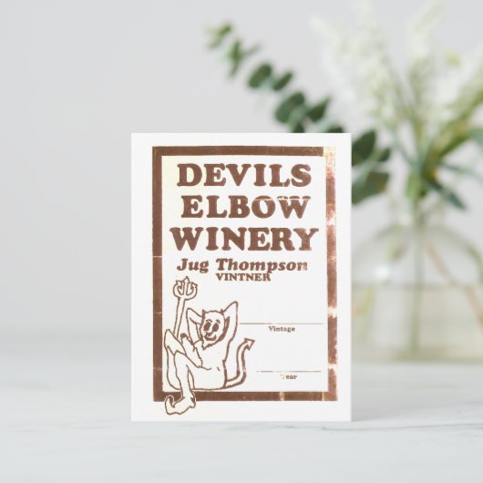 "Jug's Winery" Elbow Inn Post Kaart (Staand voorkant)