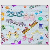 Juguetes antiguos cadeaupapier (Vlak)