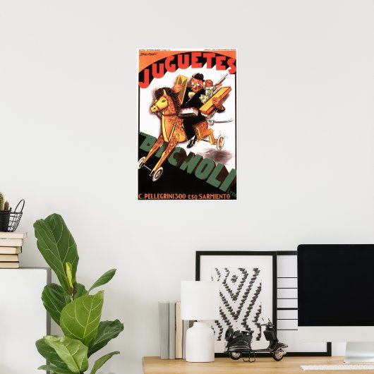 JUGUETES BIGNOLI Italiaanse Speelgoed winkel Achil Poster (Thuiskantoor)