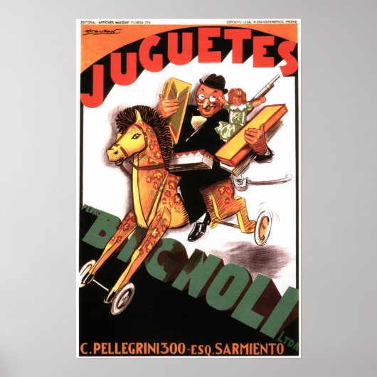 JUGUETES BIGNOLI Italiaanse Speelgoed winkel Achil Poster (Voorkant)