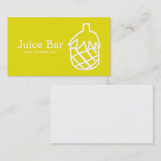Juice Bar ananas gezondheid drinken bedrijf Visitekaartje (Voorkant / Achterkant)
