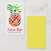 Juice Bar ananas gezondheid drinken Visitekaartje (Voorkant / Achterkant)