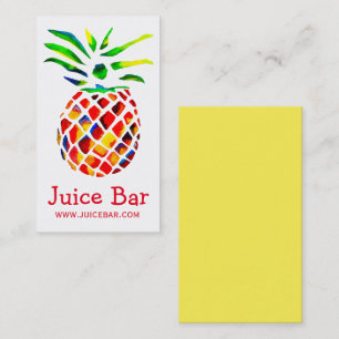 Juice Bar ananas gezondheid drinken Visitekaartje