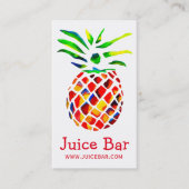 Juice Bar ananas gezondheid drinken Visitekaartje (Voorkant)