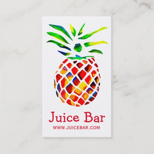 Juice Bar ananas gezondheid drinken Visitekaartje (Voorkant)