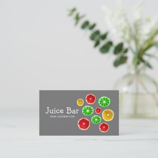 Juice Bar, groene drinken Visitekaartje (Staand voorkant)