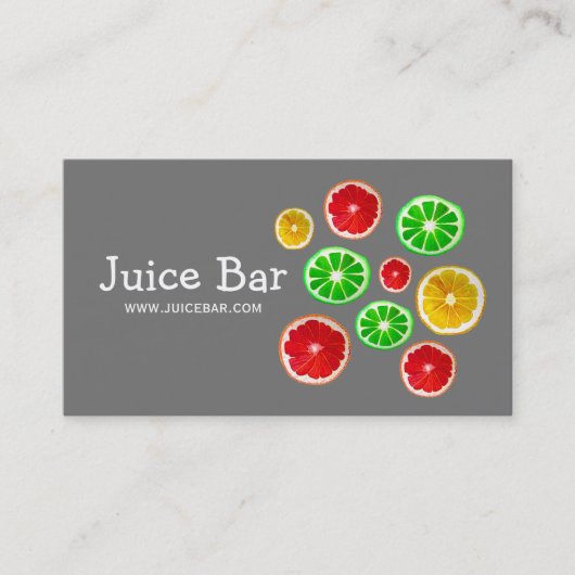 Juice Bar, groene drinken Visitekaartje (Voorkant)