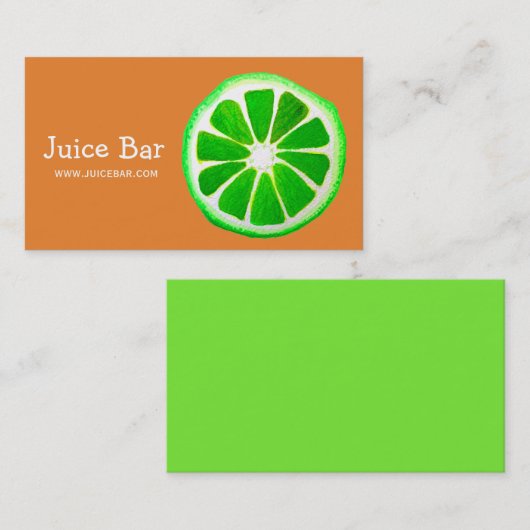 Juice Bar, groene drinken Visitekaartje (Voorkant / Achterkant)