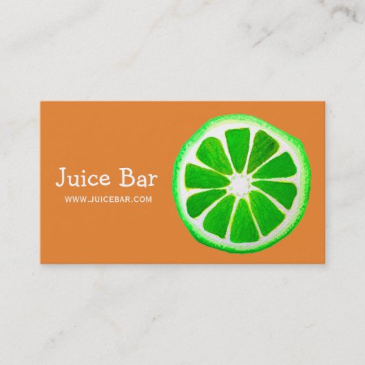 Juice Bar, groene drinken Visitekaartje (Voorkant)
