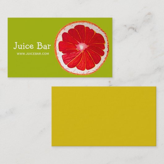Juice Bar, groene drinken Visitekaartje (Voorkant / Achterkant)