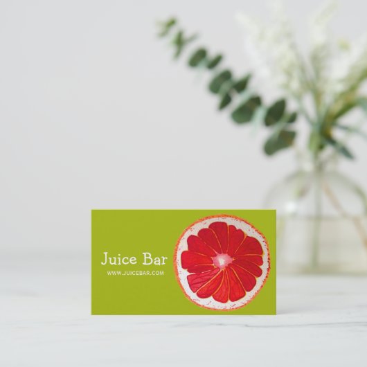 Juice Bar, groene drinken Visitekaartje (Staand voorkant)