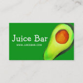 Juice Bar, groene drinken Visitekaartje (Voorkant)