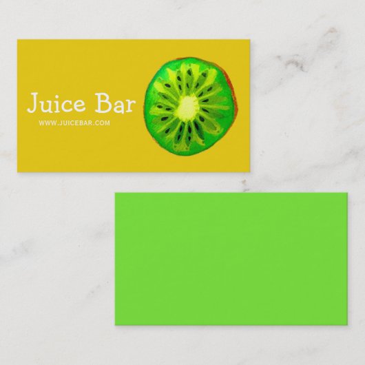 Juice Bar, groene drinken Visitekaartje (Voorkant / Achterkant)