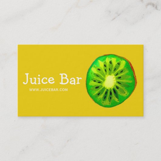Juice Bar, groene drinken Visitekaartje (Voorkant)