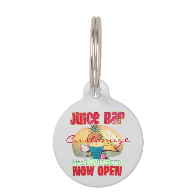 Juice Bar Sign Thunder_Cove Huisdierpenning (Voorkant)